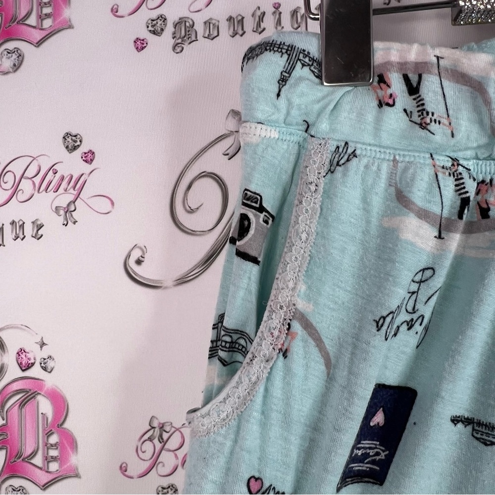 Layla pants joggers Italy cameras boat Pajamas luggage passport Print Blue - Picture 7 of 10